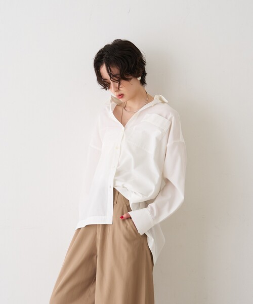 Rouge vif Anna（ルージュヴィフアンナ）の「バックラウンドデザインシャツ（シャツ/ブラウス・レディース・オフホワイト/サックスブルー・フリー）」の21枚目の写真