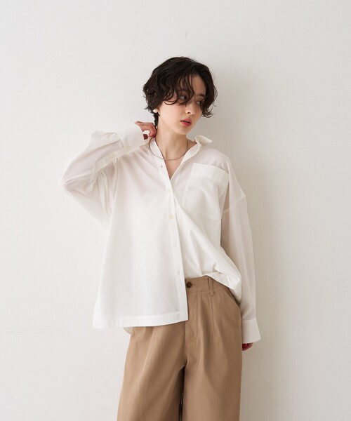 Rouge vif Anna（ルージュヴィフアンナ）の「バックラウンドデザインシャツ（シャツ/ブラウス・レディース・オフホワイト/サックスブルー・フリー）」の13枚目の写真