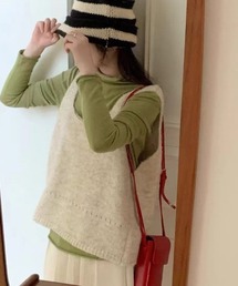 Flugge（フラッジー）の「フロントリボンニットビスチェ（キャミソール）」