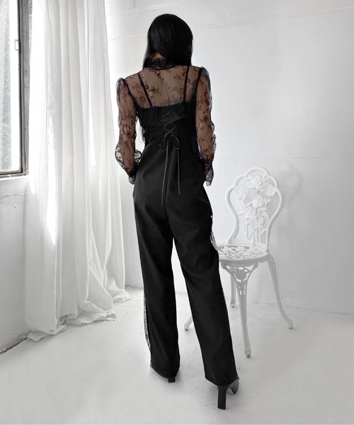 LVEU.（ラブユ.）の「【LVEU.】2wayレースボレロ / トップス ボレロ カーディガン 羽織り レース リボン 2way クロップド ショート ブラック モード（カーディガン/ボレロ・レディース・ブラック・FREE）」の5枚目の写真