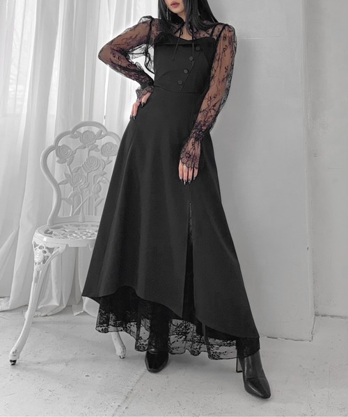 LVEU.（ラブユ.）の「【LVEU.】2wayレースボレロ / トップス ボレロ カーディガン 羽織り レース リボン 2way クロップド ショート ブラック モード（カーディガン/ボレロ・レディース・ブラック・FREE）」の8枚目の写真