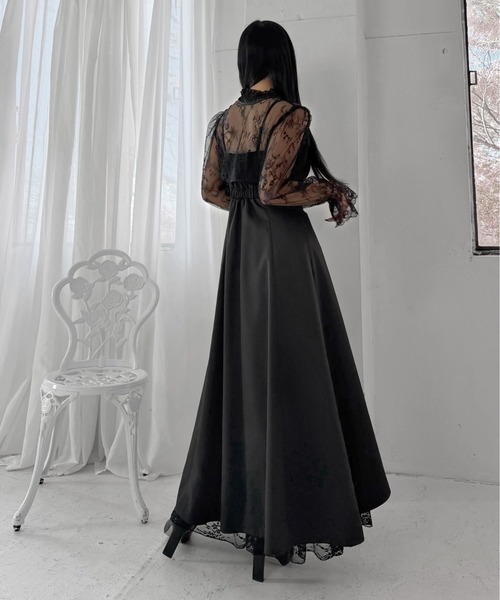 LVEU.（ラブユ.）の「【LVEU.】2wayレースボレロ / トップス ボレロ カーディガン 羽織り レース リボン 2way クロップド ショート ブラック モード（カーディガン/ボレロ・レディース・ブラック・FREE）」の9枚目の写真