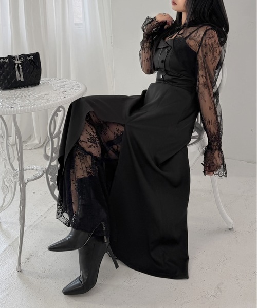 LVEU.（ラブユ.）の「【LVEU.】2wayレースボレロ / トップス ボレロ カーディガン 羽織り レース リボン 2way クロップド ショート ブラック モード（カーディガン/ボレロ・レディース・ブラック・FREE）」の21枚目の写真