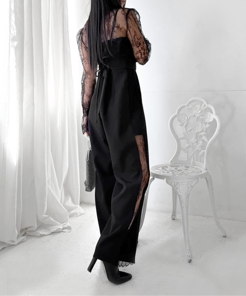 LVEU.（ラブユ.）の「【LVEU.】2wayレースボレロ / トップス ボレロ カーディガン 羽織り レース リボン 2way クロップド ショート ブラック モード（カーディガン/ボレロ・レディース・ブラック・FREE）」の17枚目の写真