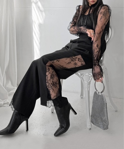 LVEU.（ラブユ.）の「【LVEU.】2wayレースボレロ / トップス ボレロ カーディガン 羽織り レース リボン 2way クロップド ショート ブラック モード（カーディガン/ボレロ・レディース・ブラック・FREE）」の18枚目の写真