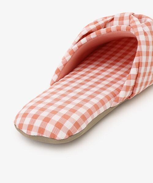 Afternoon Tea(アフタヌーンティー)の「ギンガムチェックリボンルームシューズ(ルームシューズ/スリッパ・レディース・ブルー/オレンジ・ONE SIZE)」の6枚目の写真