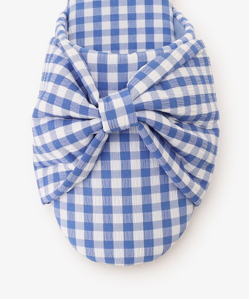 Afternoon Tea(アフタヌーンティー)の「ギンガムチェックリボンルームシューズ(ルームシューズ/スリッパ・レディース・ブルー/オレンジ・ONE SIZE)」の10枚目の写真