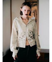 CREO STORE（クレオストア）の「【TAJEN:T】EYELET DESIGN ZIP UP HOODIE/アイレットデザインジップフーディ/ジップパーカー（パーカー）」