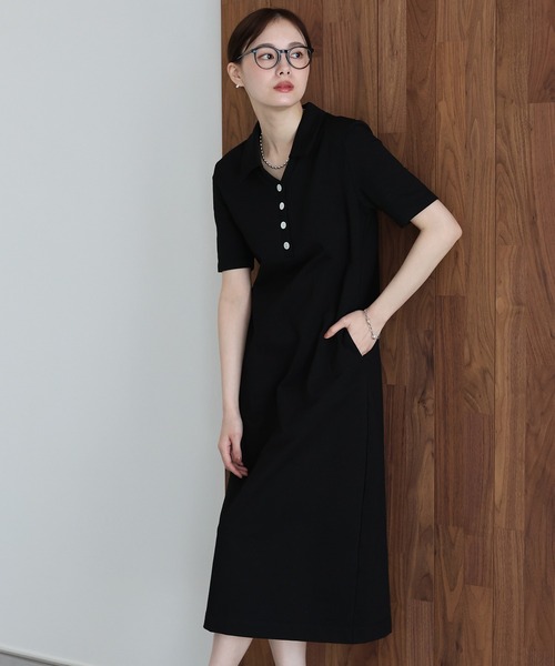 J by blue(ジェイバイブルー)の「スキッパー襟ワンピース(ワンピース・レディース・チャコールグレー/ブラック/アイボリー・MEDIUM)」の18枚目の写真