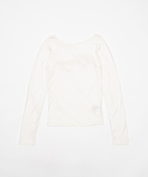 chernyy(チェルニー)の「2way chernyy sheer long sleeve tee / シアーロンT(Tシャツ/カットソー・レディース・オフホワイト/ピンク・SMALL/LARGE/MEDIUM)」の6枚目の写真