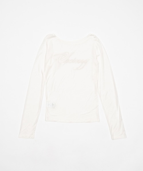 chernyy(チェルニー)の「2way chernyy sheer long sleeve tee / シアーロンT(Tシャツ/カットソー・レディース・オフホワイト/ピンク・SMALL/LARGE/MEDIUM)」の7枚目の写真