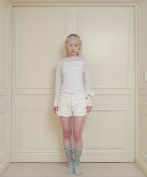 chernyy(チェルニー)の「2way chernyy sheer long sleeve tee / シアーロンT(Tシャツ/カットソー・レディース・オフホワイト/ピンク・SMALL/LARGE/MEDIUM)」の18枚目の写真