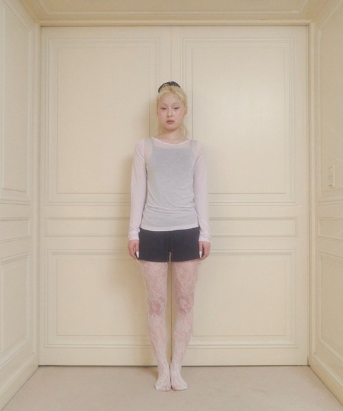chernyy(チェルニー)の「2way chernyy sheer long sleeve tee / シアーロンT(Tシャツ/カットソー・レディース・オフホワイト/ピンク・SMALL/LARGE/MEDIUM)」の19枚目の写真