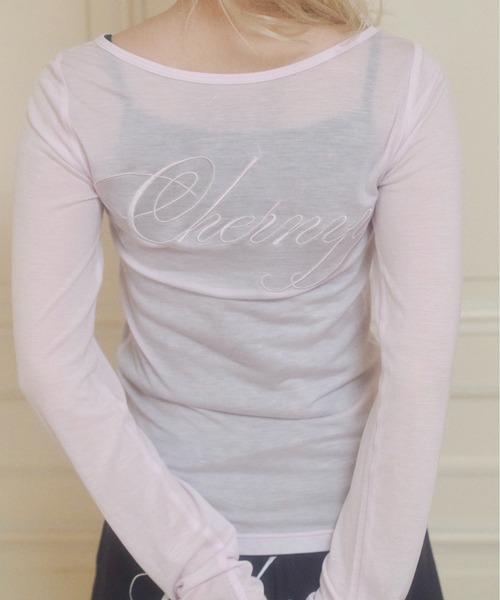 chernyy(チェルニー)の「2way chernyy sheer long sleeve tee / シアーロンT(Tシャツ/カットソー・レディース・オフホワイト/ピンク・SMALL/LARGE/MEDIUM)」の21枚目の写真