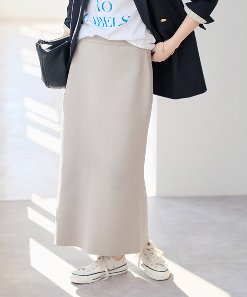 Spick & Span（スピックアンドスパン）の「ストレートニットスカート（スカート・レディース・ベージュ系その他/ブラウン/ブラック・36/38）」の3枚目の写真