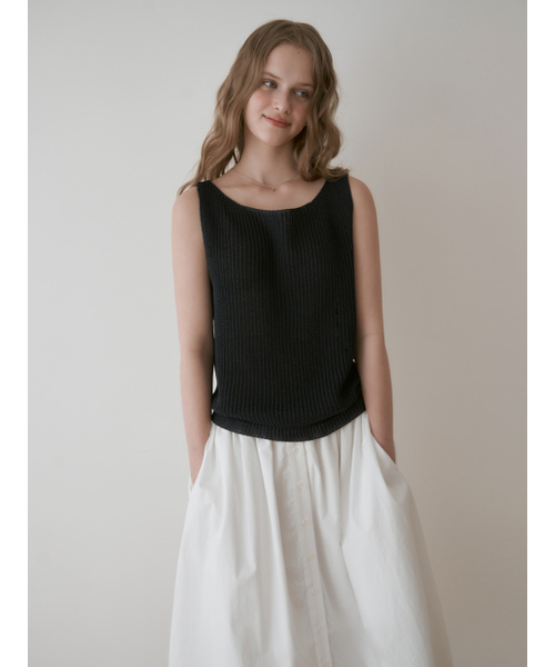 THEMITTEN（ザ・ミトン）の「Sniff knit sleeveless (navy)（Tシャツ/カットソー・レディース・その他・FREE）」の4枚目の写真
