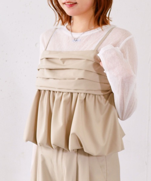 archives(アルシーヴ)の「【ONかわ】バルーンビスチェ×スラックスSET(パンツドレス・レディース・グレー/ベージュ・MEDIUM)」の3枚目の写真