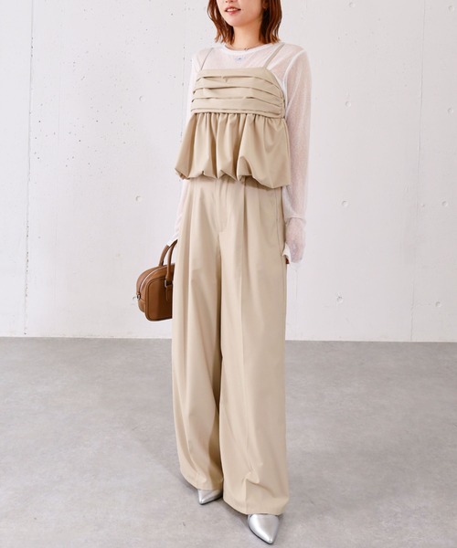 archives(アルシーヴ)の「【ONかわ】バルーンビスチェ×スラックスSET(パンツドレス・レディース・グレー/ベージュ・MEDIUM)」の19枚目の写真