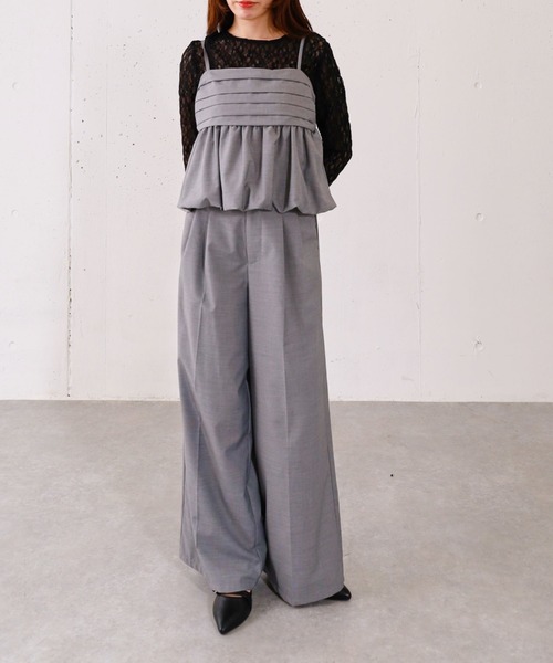 archives(アルシーヴ)の「【ONかわ】バルーンビスチェ×スラックスSET(パンツドレス・レディース・グレー/ベージュ・MEDIUM)」の11枚目の写真