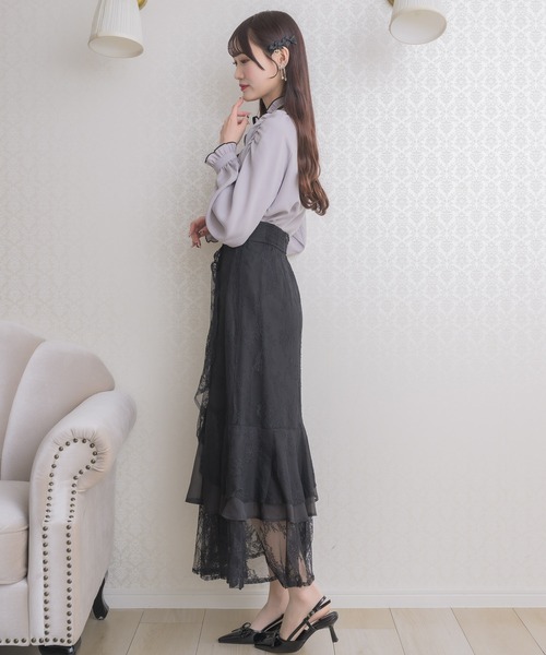 couture BY ROJITA（クチュールバイロジータ）の「レースティアードロングスカート（スカート・レディース・ブラック/アイボリー/ピンク・FREE）」の21枚目の写真