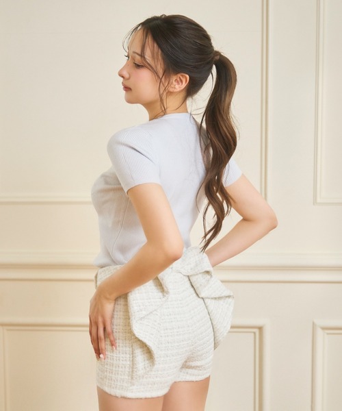 TITTY&CO.(ティティーアンドコー)の「パールロゴリブニットトップス(ニット/セーター・レディース・ピンク/ブルー・FREE)」の15枚目の写真