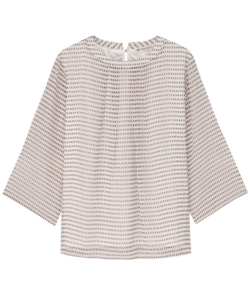 TOKYO SHIRTS(トウキョウシャツ)の「幾何学柄 シフォンブラウス(シャツ/ブラウス・レディース・ネイビー/グリーン/サーモンピンク・LL/L)」の3枚目の写真