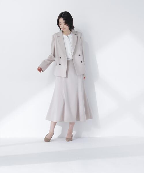 NATURAL BEAUTY BASIC(ナチュラルビューティーベーシック)の「◇ライトツイルセットアップ(テーラードジャケット・レディース・ベージュ/ブラウン・SMALL/MEDIUM)」の4枚目の写真