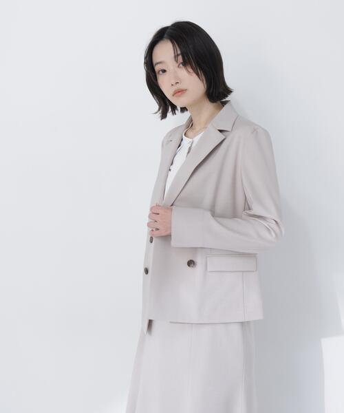 NATURAL BEAUTY BASIC(ナチュラルビューティーベーシック)の「◇ライトツイルセットアップ(テーラードジャケット・レディース・ベージュ/ブラウン・SMALL/MEDIUM)」の5枚目の写真