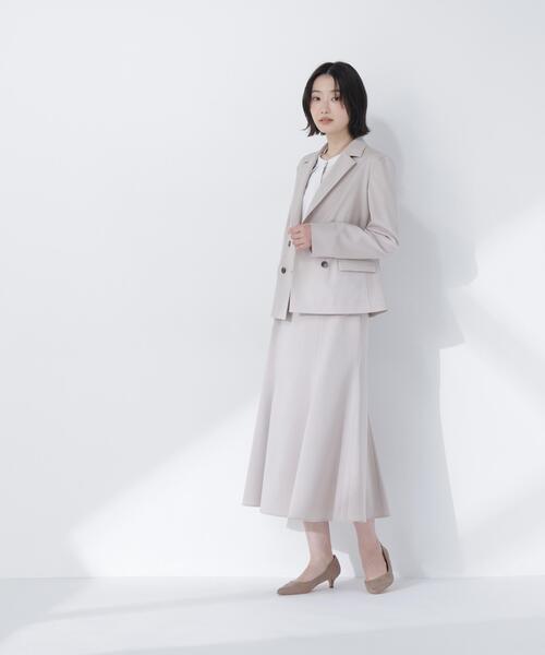 NATURAL BEAUTY BASIC(ナチュラルビューティーベーシック)の「◇ライトツイルセットアップ(テーラードジャケット・レディース・ベージュ/ブラウン・SMALL/MEDIUM)」の6枚目の写真