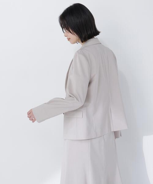 NATURAL BEAUTY BASIC(ナチュラルビューティーベーシック)の「◇ライトツイルセットアップ(テーラードジャケット・レディース・ベージュ/ブラウン・SMALL/MEDIUM)」の9枚目の写真