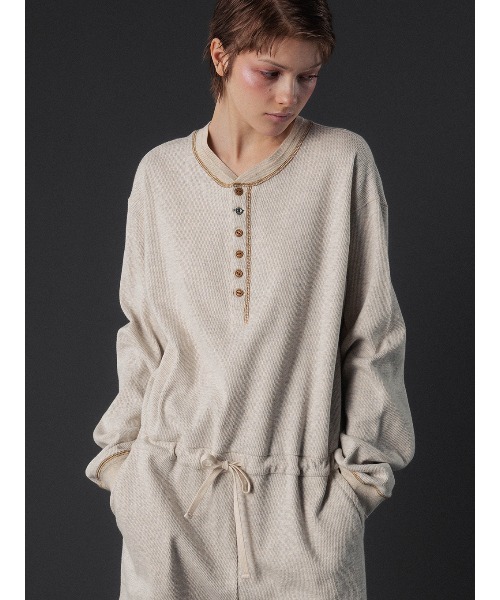 ELCHELE（エルチェレ）の「FAITH HENLEY NECK ROMPERS（サロペット/オーバーオール・レディース・コーラル/オートミール/ライトブラウン・38/36）」の4枚目の写真