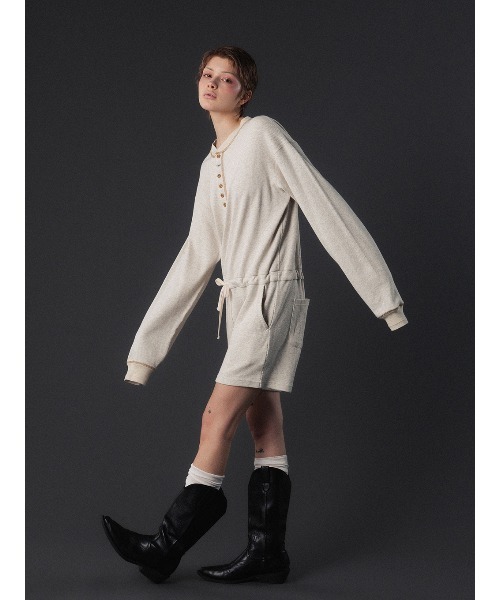 ELCHELE（エルチェレ）の「FAITH HENLEY NECK ROMPERS（サロペット/オーバーオール・レディース・コーラル/オートミール/ライトブラウン・38/36）」の9枚目の写真