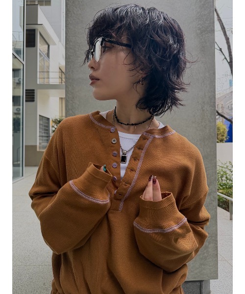 ELCHELE（エルチェレ）の「FAITH HENLEY NECK ROMPERS（サロペット/オーバーオール・レディース・コーラル/オートミール/ライトブラウン・38/36）」の11枚目の写真