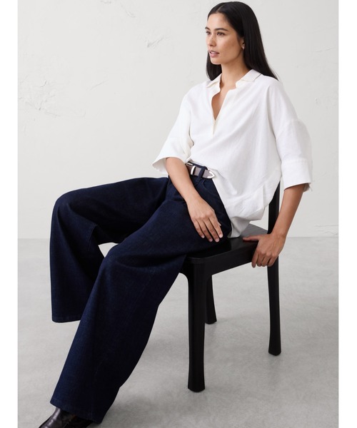 BANANA REPUBLIC FACTORY STORE(バナナリパブリック ファクトリーストア)の「BANANA REPUBLIC FACTORY STORE リネンブレンド ドレーピー ポップオーバー シャツ(シャツ/ブラウス・レディース・ベージュ/ホワイト/グリーン/ネイビー/ブルー系その他/ローズ・S/XS/L/M)」の12枚目の写真