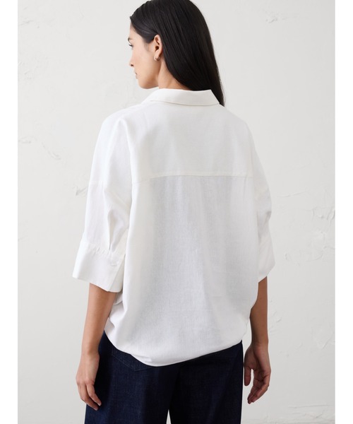 BANANA REPUBLIC FACTORY STORE(バナナリパブリック ファクトリーストア)の「BANANA REPUBLIC FACTORY STORE リネンブレンド ドレーピー ポップオーバー シャツ(シャツ/ブラウス・レディース・ベージュ/ホワイト/グリーン/ネイビー/ブルー系その他/ローズ・S/XS/L/M)」の10枚目の写真