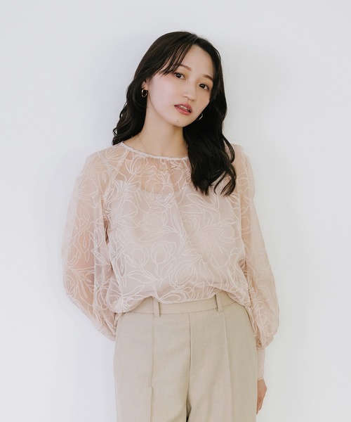 Sirin（シリン）の「シアーフロッキーブラウス（シャツ/ブラウス・レディース・ベージュ/ブラック・FREE）」の13枚目の写真