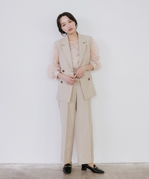 Sirin（シリン）の「シアーフロッキーブラウス（シャツ/ブラウス・レディース・ベージュ/ブラック・FREE）」の10枚目の写真