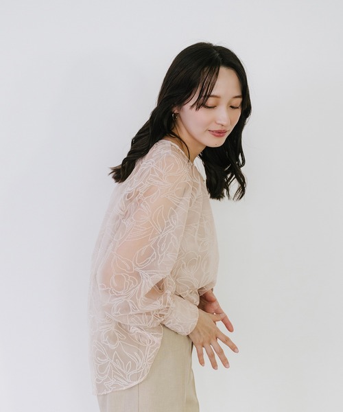Sirin（シリン）の「シアーフロッキーブラウス（シャツ/ブラウス・レディース・ベージュ/ブラック・FREE）」の15枚目の写真