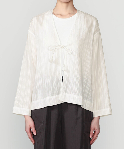 Bshop(ビショップ)の「INDIA INDUSTRY | コットンドビー カーディガンシャツ WOMEN(シャツ/ブラウス・レディース・オフホワイト・1)」の8枚目の写真