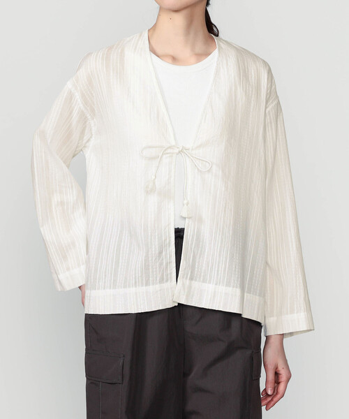 Bshop(ビショップ)の「INDIA INDUSTRY | コットンドビー カーディガンシャツ WOMEN(シャツ/ブラウス・レディース・オフホワイト・1)」の5枚目の写真