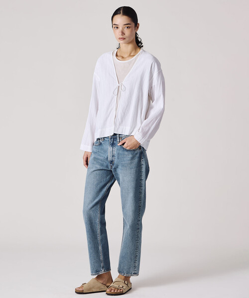 Bshop(ビショップ)の「INDIA INDUSTRY | コットンドビー カーディガンシャツ WOMEN(シャツ/ブラウス・レディース・オフホワイト・1)」の2枚目の写真
