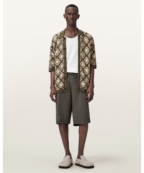 ALLSAINTS(オールセインツ)の「MORENA SHORT SLEEVE COLLARED CARDIGAN | MORENA 半袖 襟付き カーディガン(カーディガン/ボレロ・メンズ・グリーン系その他・S/M/L/XS)」の5枚目の写真
