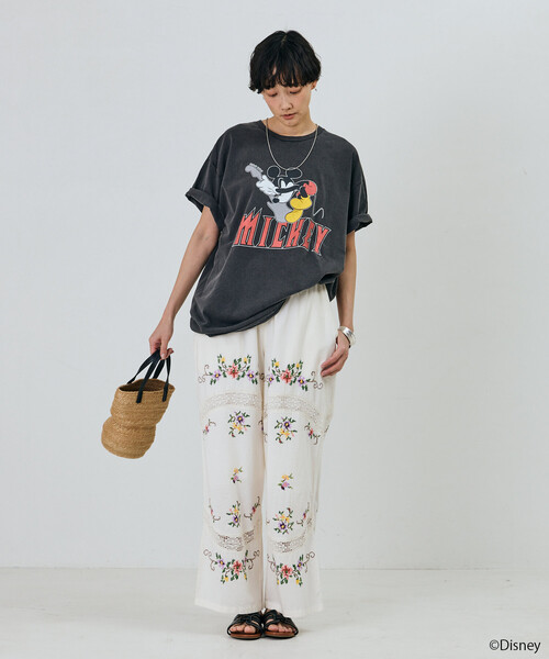 Freada(フリーダ)の「Freada/フリーダ 【MICKEY / ミッキー】ロック ビッグTシャツ(Tシャツ/カットソー・レディース・ブラック/ピンク・ONE SIZE)」の10枚目の写真