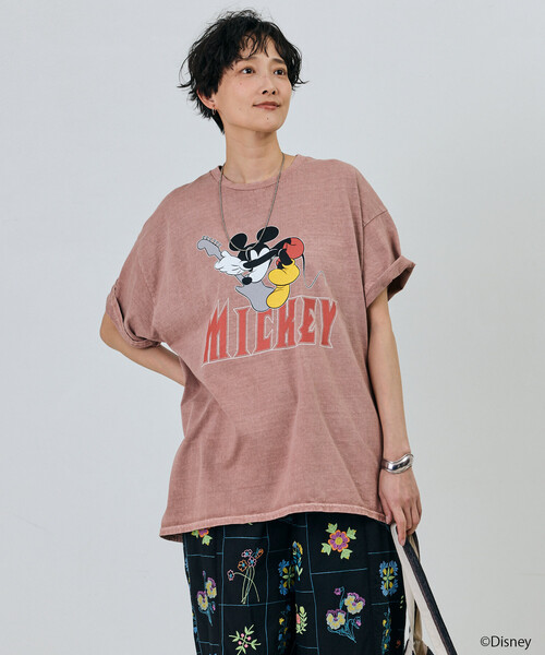 Freada(フリーダ)の「Freada/フリーダ 【MICKEY / ミッキー】ロック ビッグTシャツ(Tシャツ/カットソー・レディース・ブラック/ピンク・ONE SIZE)」の17枚目の写真