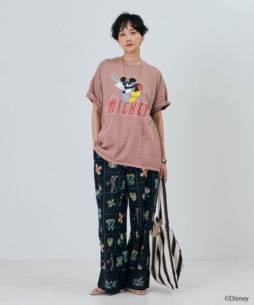 Freada(フリーダ)の「Freada/フリーダ 【MICKEY / ミッキー】ロック ビッグTシャツ(Tシャツ/カットソー・レディース・ブラック/ピンク・ONE SIZE)」の18枚目の写真