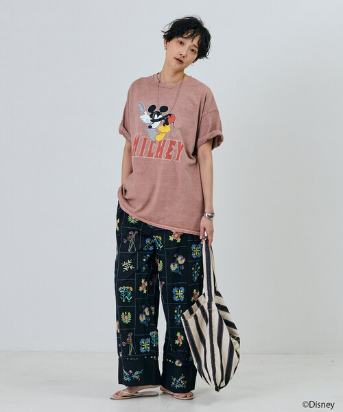 Freada(フリーダ)の「Freada/フリーダ 【MICKEY / ミッキー】ロック ビッグTシャツ(Tシャツ/カットソー・レディース・ブラック/ピンク・ONE SIZE)」の19枚目の写真