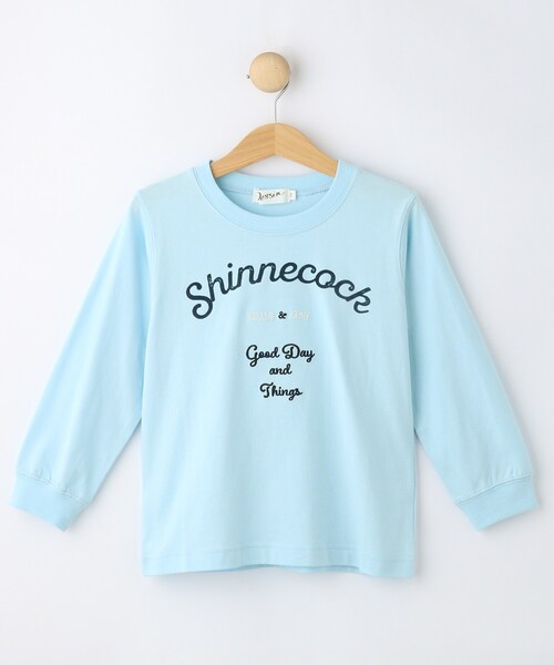 Dessin(デッサン)の「【洗える】オーガニックコットンロングTシャツ(Tシャツ/カットソー・キッズ・ライトブルー/ホワイト系6/ホワイト/グレー・13/12/11)」の4枚目の写真