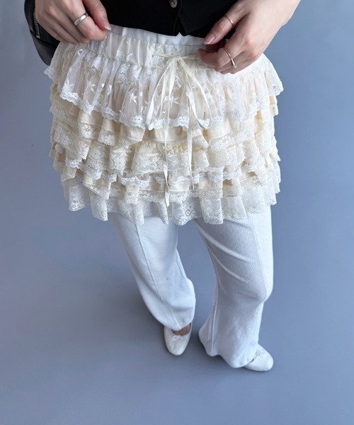 EDIT. FOR LULU(エディットフォールル)の「【YUHAN WANG/ユハン・ワン】lace ruffle tiered skirt(スカート・レディース・ホワイト・FREE)」の16枚目の写真