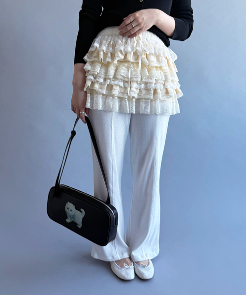 EDIT. FOR LULU(エディットフォールル)の「【YUHAN WANG/ユハン・ワン】lace ruffle tiered skirt(スカート・レディース・ホワイト・FREE)」の15枚目の写真