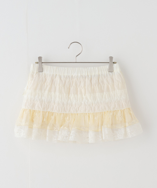EDIT. FOR LULU(エディットフォールル)の「【YUHAN WANG/ユハン・ワン】lace ruffle tiered skirt(スカート・レディース・ホワイト・FREE)」の8枚目の写真